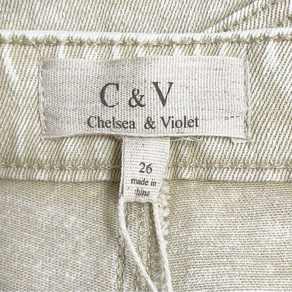 NWT Chelsea & Violet Flare Jeans Size 26 Embroidered Floral Beige Boho High Rise - Picture 10 of 14